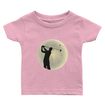 Discover Golfer Silhouette Golf Golfer Moon Full Moon Baby T-shirts