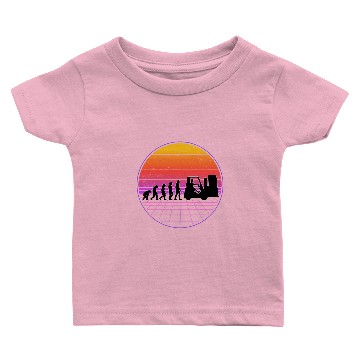 Discover Forklift Operator Evolution Vaporwave Baby T-shirts