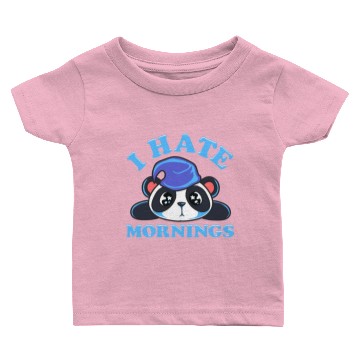 Discover Cute Funny I Hate Mornings Lazy Panda Sleepy Sarca Baby T-shirts