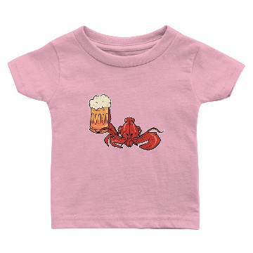 Discover Lobster Beer Crawfish Seafood Baby T-shirts