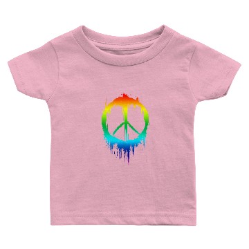 Discover Peace Sign Peaceful 60s 70's Retro Hippie Rainbow Baby T-shirts