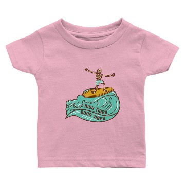 Discover SURFING SKELETON High Tides Good V Baby T-shirts