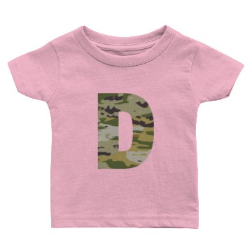 Discover Camo alphabet letter/ character D Baby T-shirts