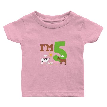 Discover 5th Birthday Farm Animals Baby T-shirts