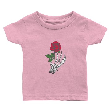 Discover Skeleton Hand Red Rose Flower Baby T-shirts