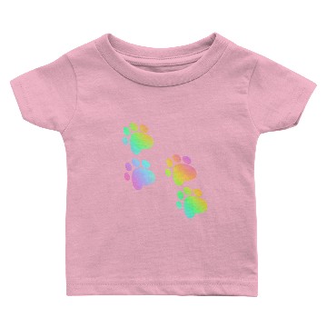 Discover Rainbow Ombre Paw Prints Baby T-shirts
