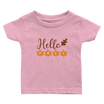 Discover Hello Fall with acorn leaf and maple leaves Baby T-shirts
