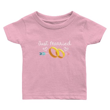 Discover Just Married Ring Saying Heart Baby T-shirts