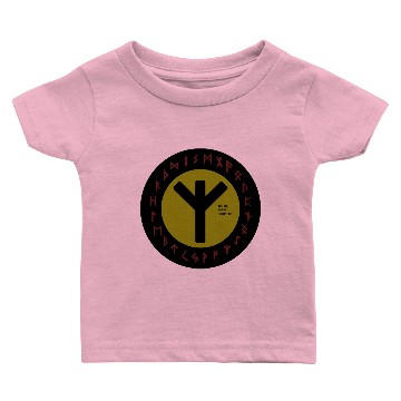 Discover Yellow Elhaz Futhark Rune | Pagan | Viking Symbol Baby T-shirts