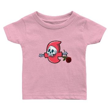 Discover Skull Halloween Baby T-shirts hold red rose, Skeleton