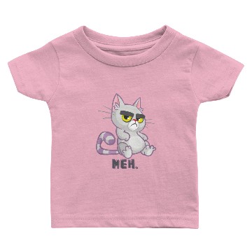 Discover Funny Cat Meh Grumpy Feline for Cat Lovers Baby T-shirts