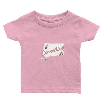 Discover Cute Connecticut State Floral Rose Baby T-shirts