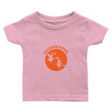 Discover Halloween Witches Orange on brooms Baby T-shirts