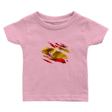 Discover Spain Flag Ripped Baby T-shirts
