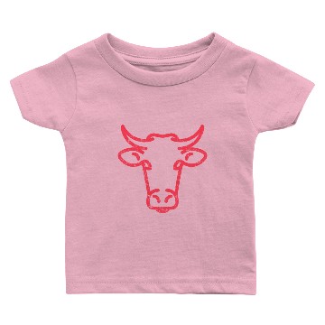 Discover Cow Head Farm Animals Baby T-shirts