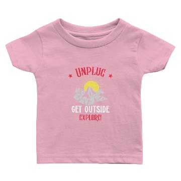 Discover Unplug, Get Outside, Explore Baby T-shirts