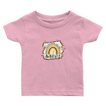 Discover Childhood Cancer Awareness Gold Rainbow Leopard Baby T-shirts