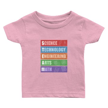 Discover STEAM Science Technology Engineering Arts Math Baby T-shirts