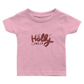 Discover Holly Jolly Cute Christmas Typography Baby T-shirts