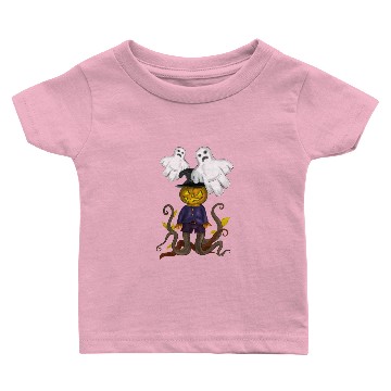 Discover Pumpkin head scarecrow and ghosts Baby T-shirts