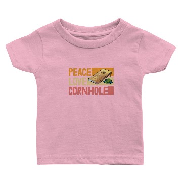 Discover Peace Loves Cornhole Baby T-shirts