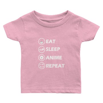 Discover Eat Sleep Anime Repeat Japanese Anime Manga Baby T-shirts