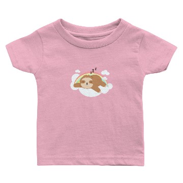Discover Rainbow Cloud Sloth Fitted Scoop Baby T-shirts