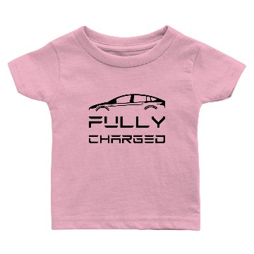 Discover Tesla Roadster Fully Charged Baby T-shirts
