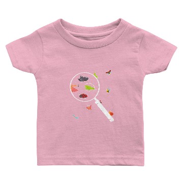 Discover Cute Insects Magnifier Ladybug Bee Ant Bug Baby T-shirts