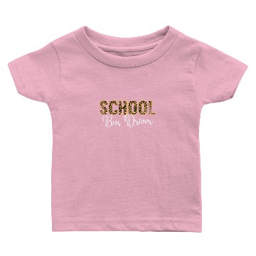 Discover School Bus Driver Leopard Cheetah Baby T-shirts