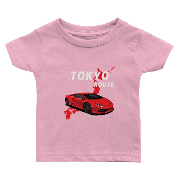Discover Black Tokyo Drip Car Route Baby T-shirts