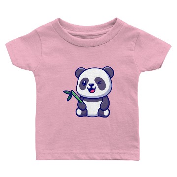 Discover Cute the panda with bamboo Baby T-shirts