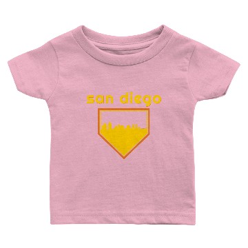 Discover San Diego Baseball Home Plate Vintage Sd Skyline Baby T-shirts