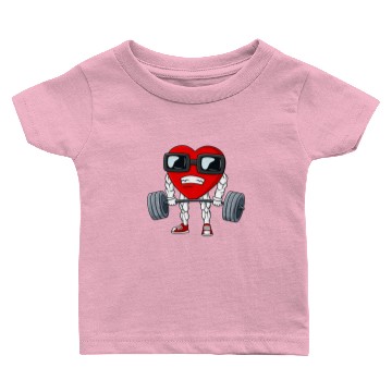 Discover Valentines Day Heart Weightlifting Funny Deadlift Baby T-shirts