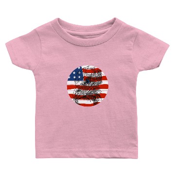 Discover bald eagle black head bird american flag Baby T-shirts