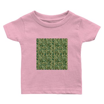 Discover Gold Green Snake Skin Pattern Baby T-shirts