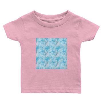 Discover Blue Palm Leaves Batik Pattern Baby T-shirts