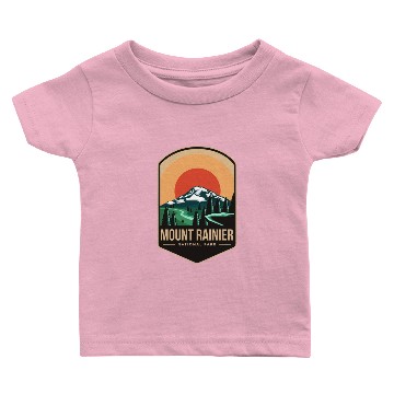 Discover Mount rainier national park emblem patch logo Baby T-shirts