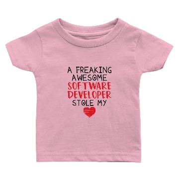 Discover Software Developer Valentines Funny Red Heart Baby T-shirts