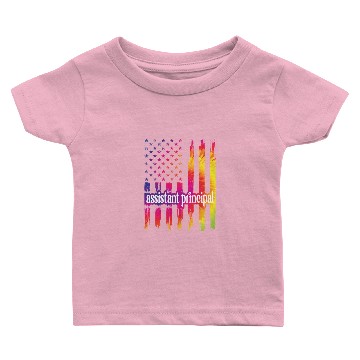 Discover Assistant Principal US Flag Gifts School Crew Baby T-shirts