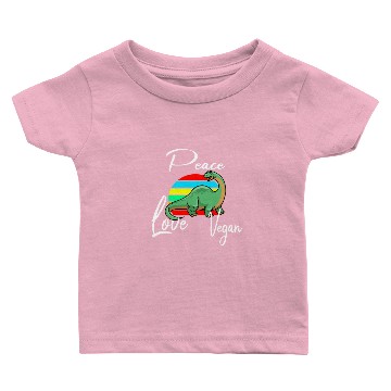Discover Peace Love Vegan Brontosaurus Baby T-shirts