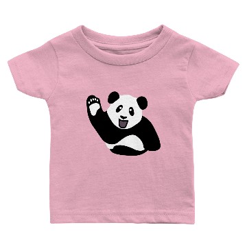 Discover Happy Panda Waving Baby T-shirts