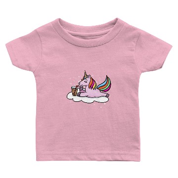 Discover Unicorn Drinking Boba Milk Tea Baby T-shirts