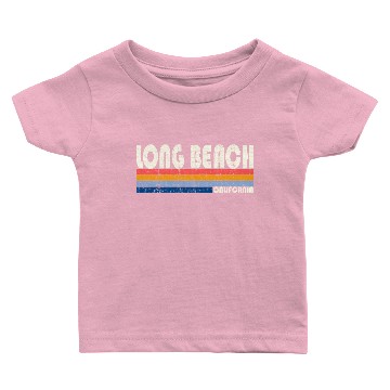 Discover Retro Vintage 70s 80s Style Long Beach, CA Baby T-shirts