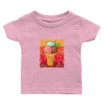 Discover Vintage Retro Waffle Ice Cream Baby T-shirts