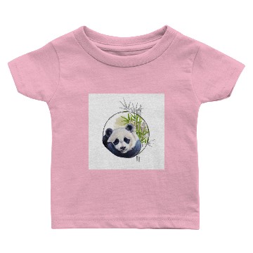 Discover Cute sweet panda with bamboo Baby T-shirts