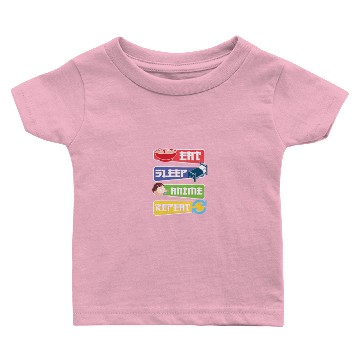 Discover Eat sleep anime repeat 2 Baby T-shirts
