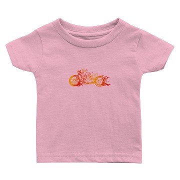 Discover Bruning Fire Bobber Motorcycle Chopper Biker Baby T-shirts
