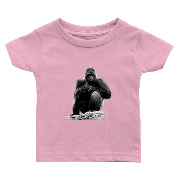 Discover Silverback Gorilla Sitting on Stone Baseball Jerseys Baby T-shirts