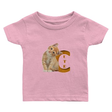 Discover International Cat Day - Cute Cat - Monogram (C) Baby T-shirts